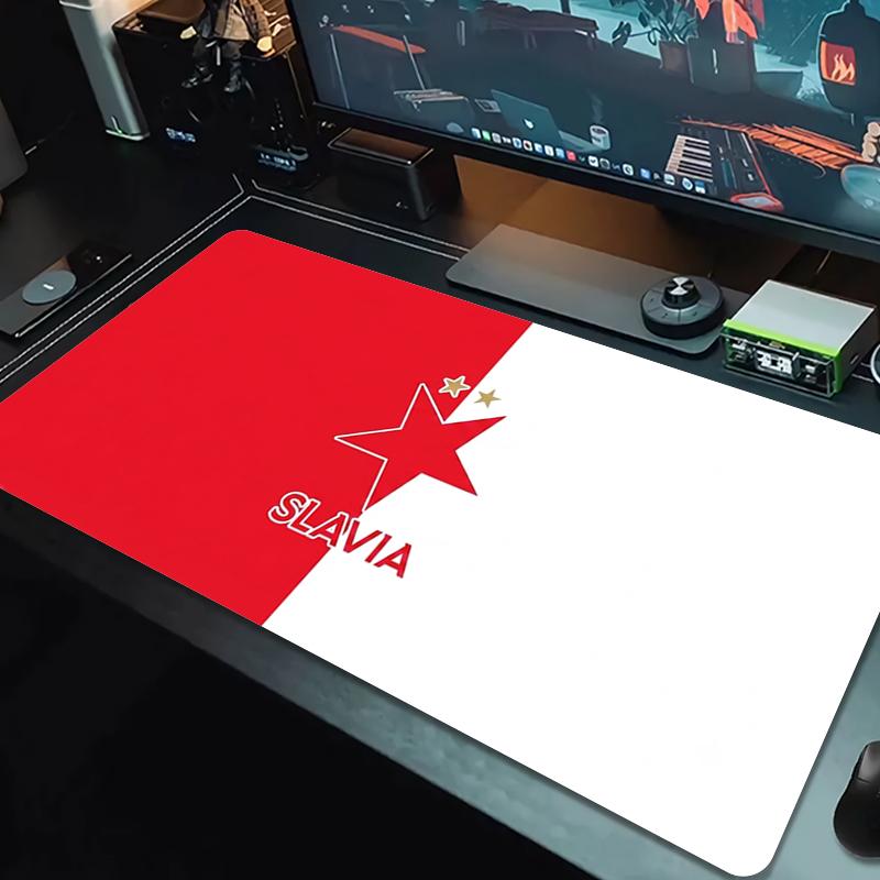 SK Prague Slavia Mouse Pad Large Gaming Table Cushion Non-slip Laptop Tablet Big Mousepad XXL Mat Mini PC Playmat With Lock edge_xia