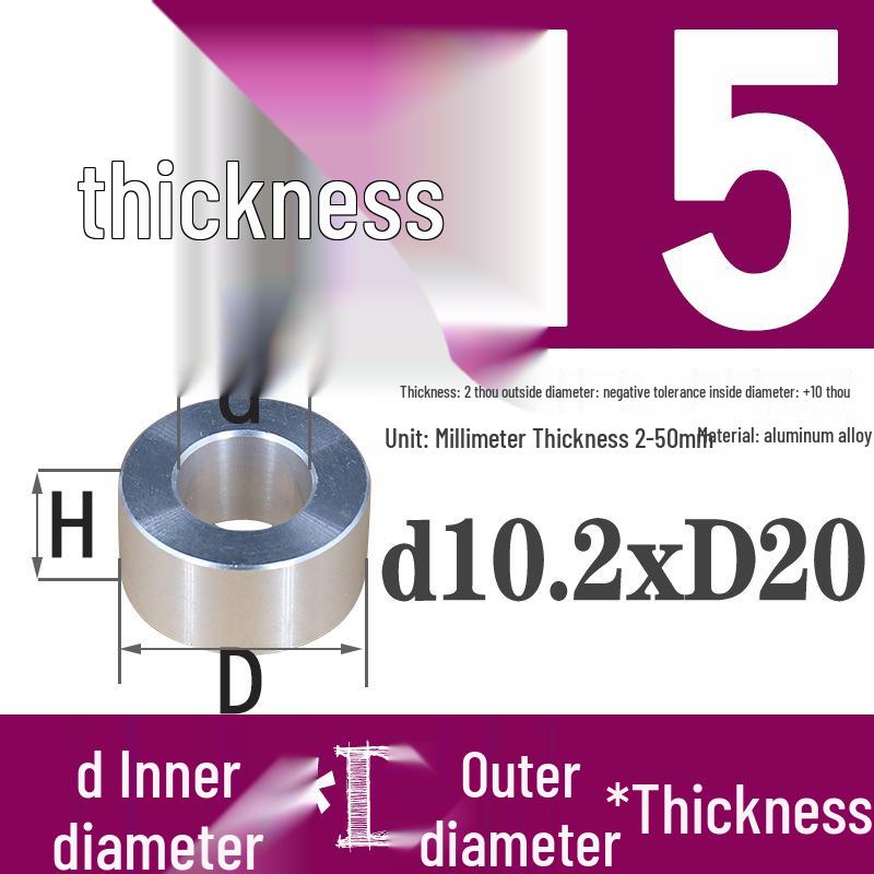 Außen-Ø 20mm Aluminiumlegierung Flache Unterlegscheibe Abstandshalter mit M6/M8/M10/M12 Innenloch - Metallwellenbuchse Isoliersäule.