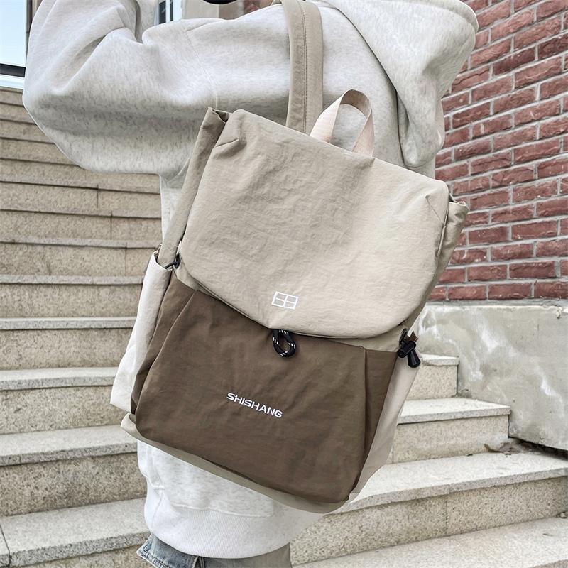 Color Block Schoolbag Women's Backpack Large Capacity Student Backpack