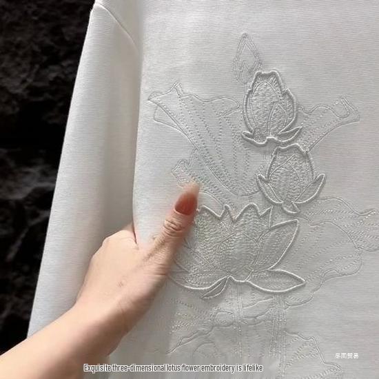 Men's Trendy Lotus Embroidery Hoodie - Casual Spring/Autumn Fashion
