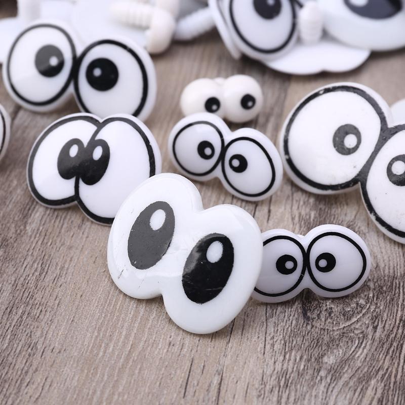 Large Mixed Packaging Cartoon Eyes Black Eyes White Base Plastic Children's Crafts Model Dolls Toys Ornaments AdornmentL