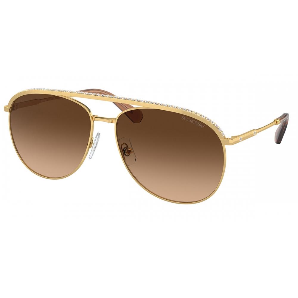

Swarovski Women Sunglasses Sk7005 400474 Gold With Gems/58-15-135