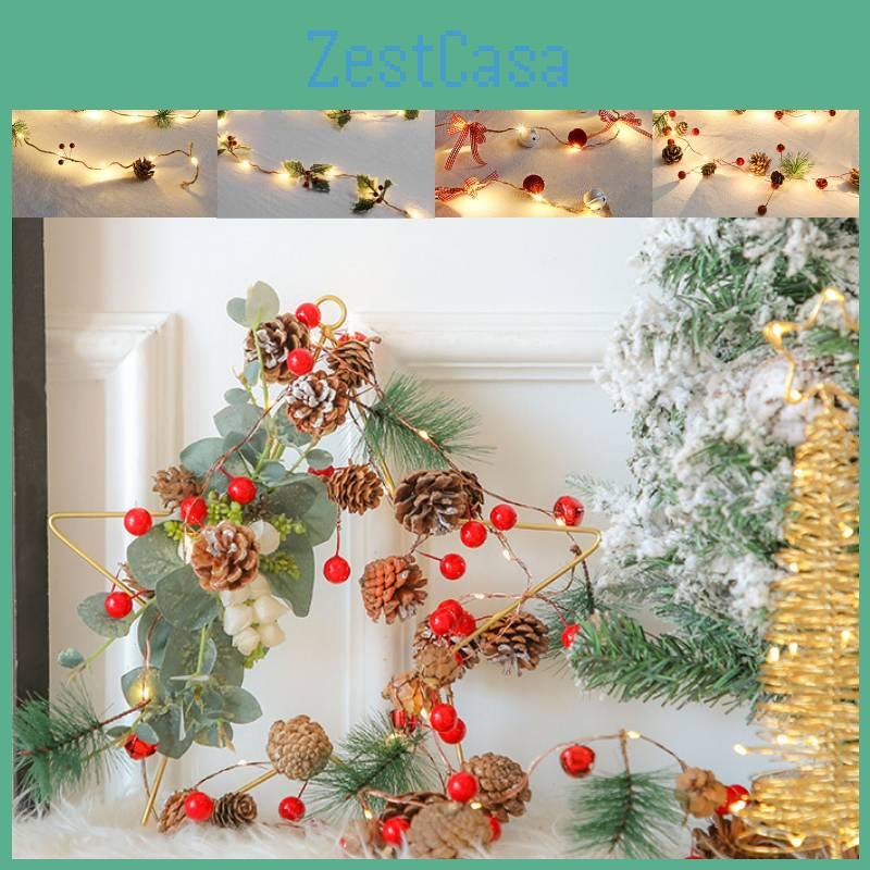 Stunning 2 Meter Led Pine Cone String Lights Battery Operated For Festive Christmas Decor
