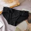 Ice Silk Low Waist Side Strap Fun Triangle Panties Solid Color Transparent Sexy Comfortable Women's Panties