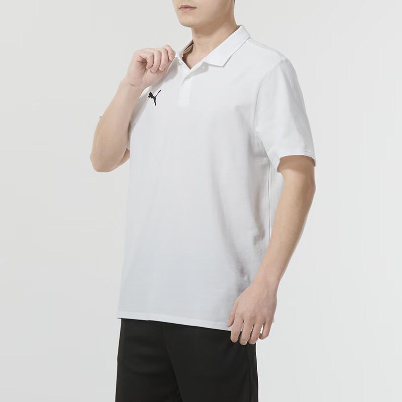 PUMA Solid Color Casual Sports Short Sleeve Polo Shirt Men Tops White 658605-04