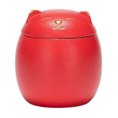 Ceramic Funeral Urn for Pets Cute Dog/Cat Shape Ashes Storage Box with Lid 200ml Memento Burial Holder Desktop Decoration