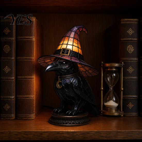 Gotische Dekorationslampe Hexenhutlampe, Buntes LED-Licht, Halloween-Tisch mit warmem Schein, Zauberei Nachtlicht für Schlafzimmer Kaminsims Bücherregal Eingangsbereich Party