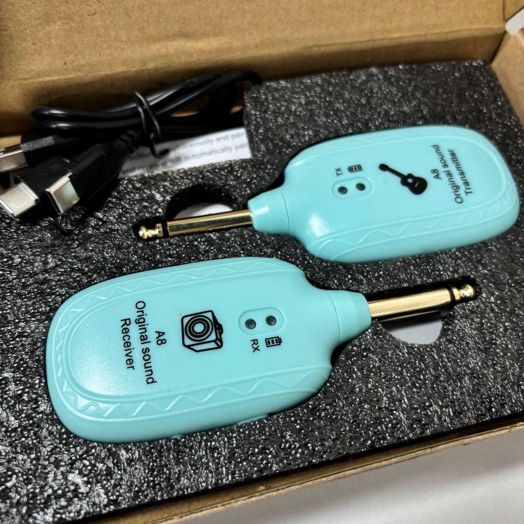 A8 Wireless Electric Guitar & Bass Audio Transceiver: Portable Transmitter & Receiver for Musical Instruments.