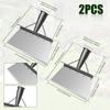 2Pcs Multifunctional Cleaning Shovels Manganese Steel Garden Cleaning Flat Shovel Scraper for Grass Camping Weeding Planting