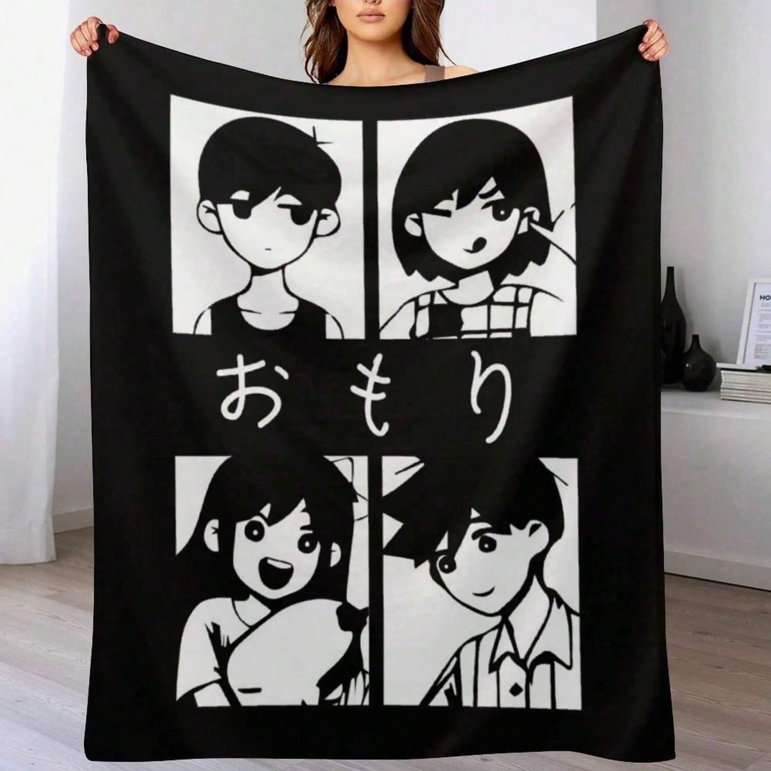 Omori (Omori, Kel, Aubrey Und Hero) Classic T-Shirt Throw Blanket Sofa Bed Picnic Sofa Throw Soft Plush Plaid Blankets S разноцветный