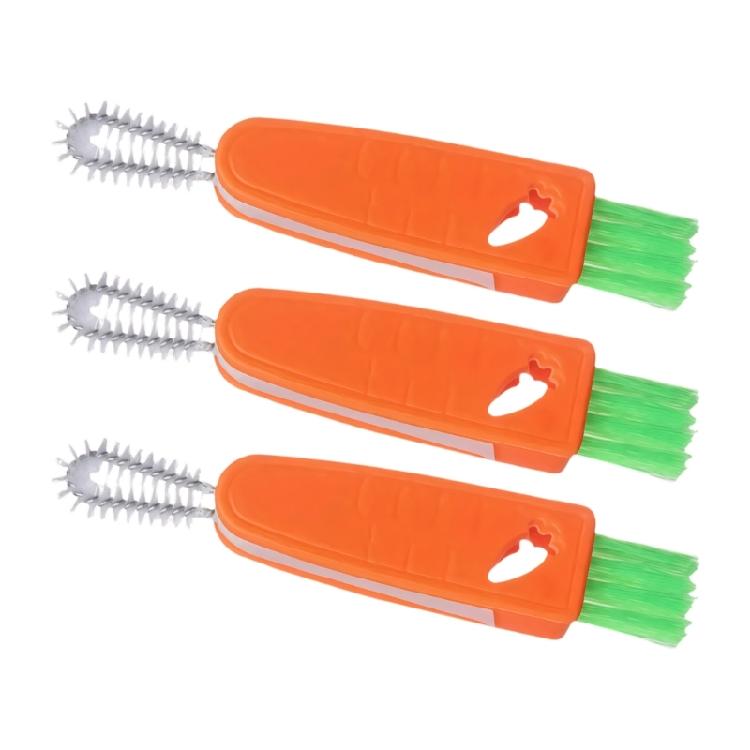 

3PCS Efficient Carrot Design Brush for Bottle Cup Straw Cleaning Safe Cleaner Brush Homes Kitchen Cleaning Accessory 1