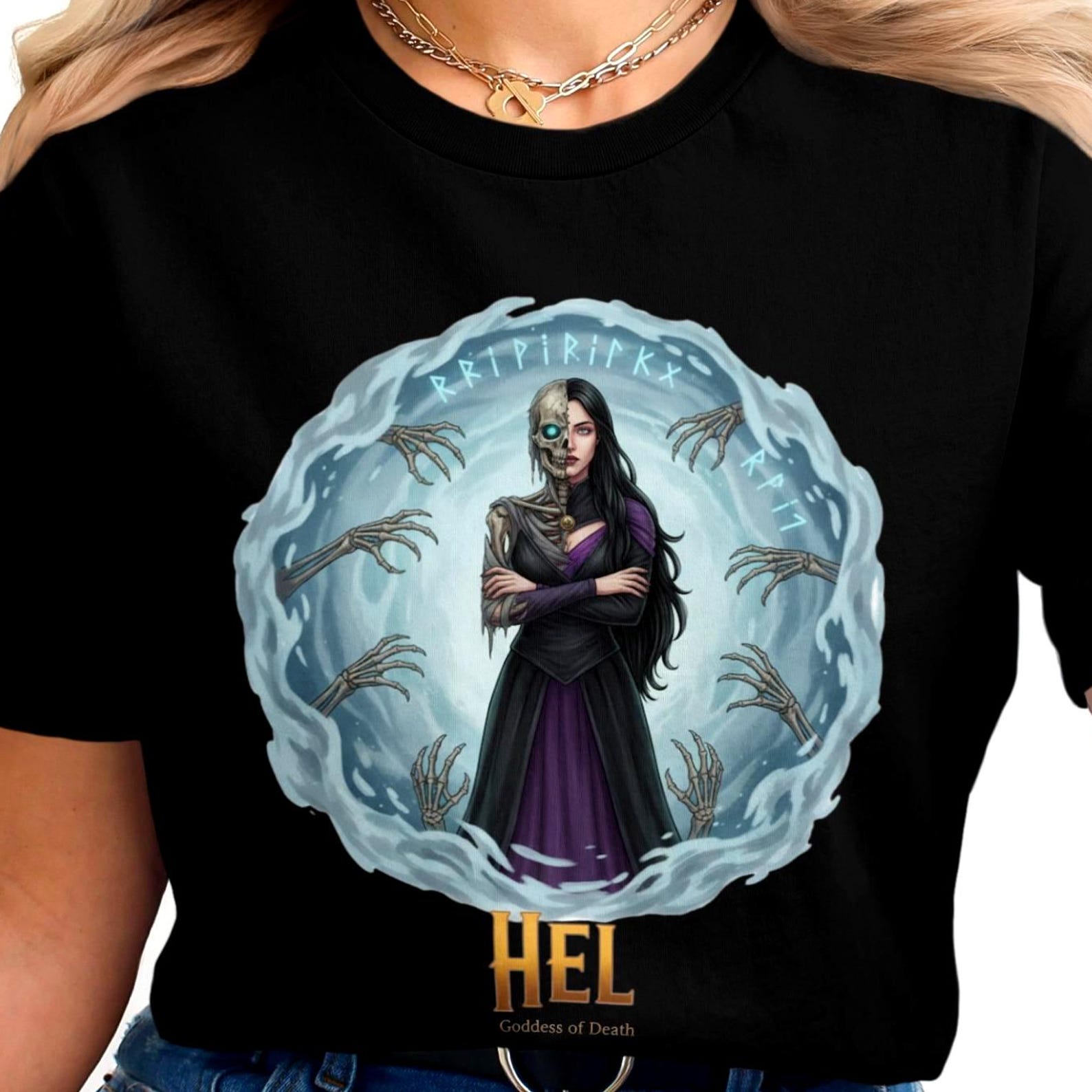 Hel Goddess T-Shirt | Norse Mythology | Vintage Norse God Tee S