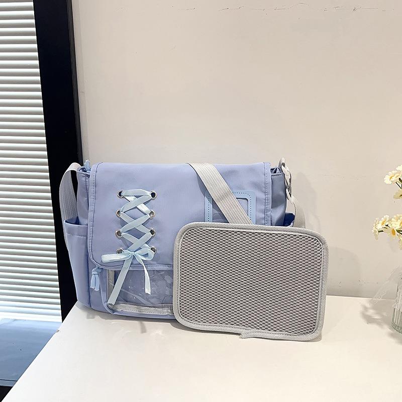 

Двухмерная сумка почтальона Юань Фэн, студенческая наплечная сумка Ба Чи Гуцзы, сумка-мессенджер для девочек-подростков синий