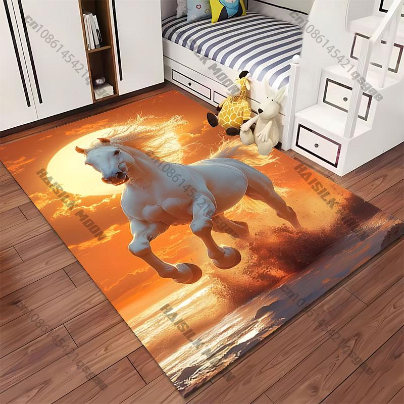 Majestic horse freedom sunset carpet Yoga living room room decor children's crawling mat doormat area rug games mat