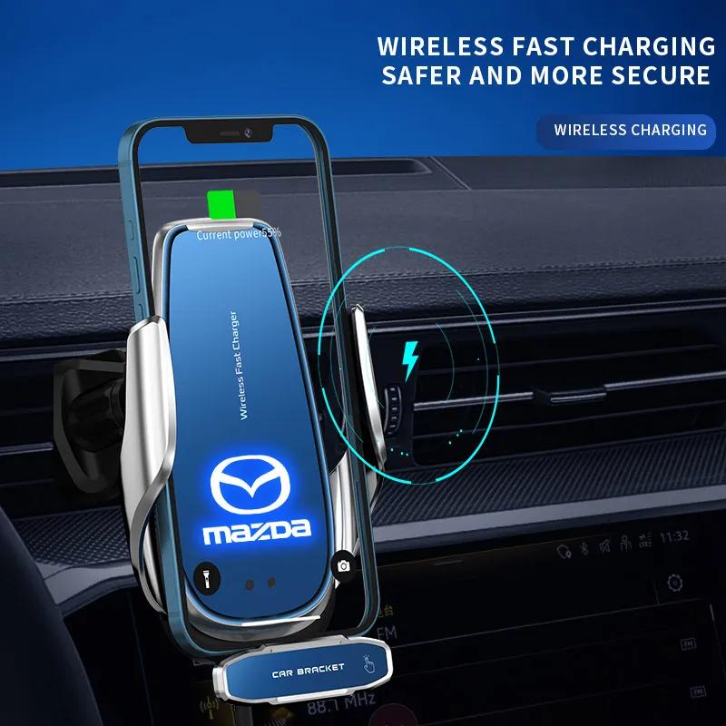 Car Wireless Charger Mobile Phone Holder Car Accessories For Mazda 3 Alexa CX30 CX-4 CX5 CX-5 CX8 CX-8 CX-30 CX9 CX-9 Car Goods