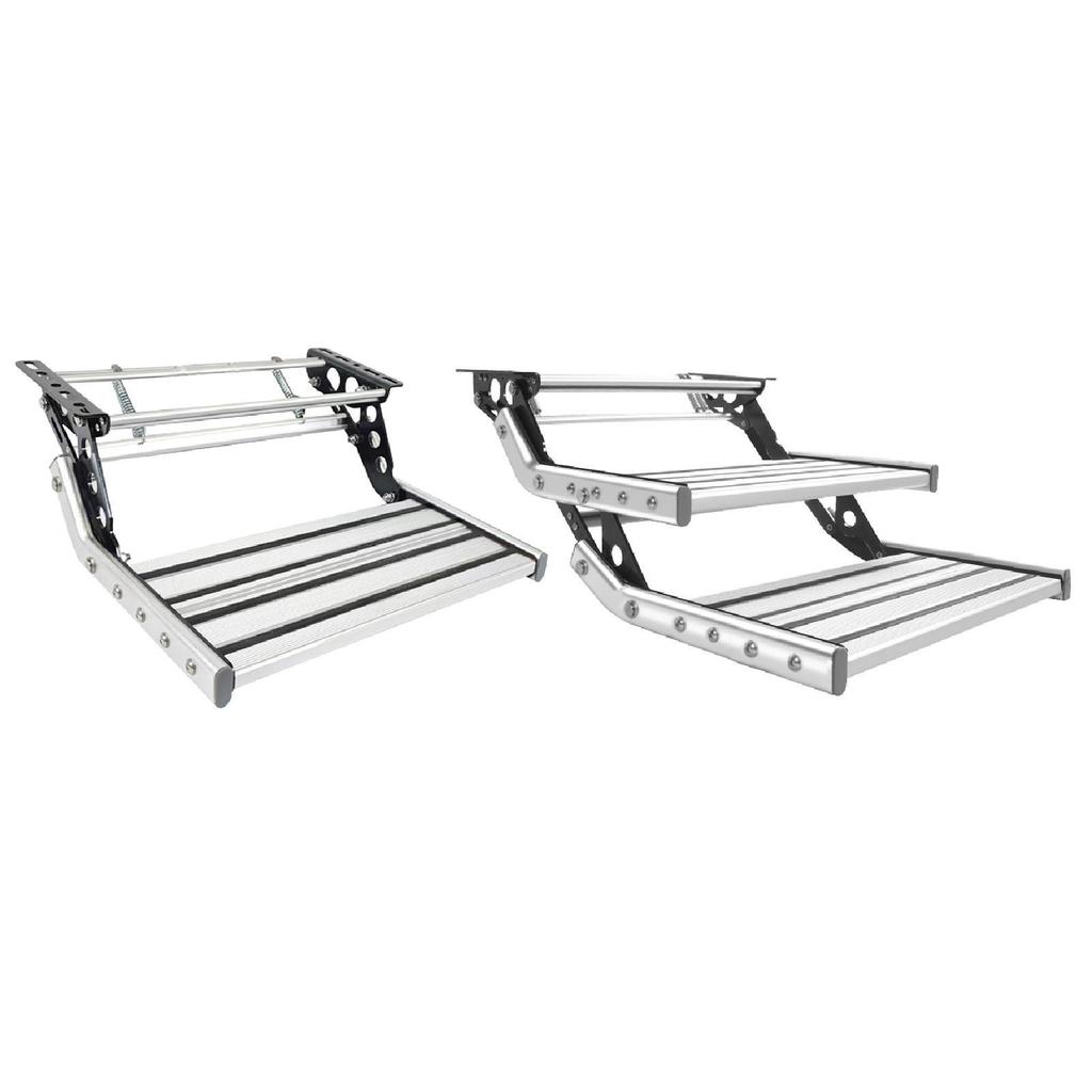Foldable Step for RV Travel Trailer Lightweight Aluminum Accessory Safe Use