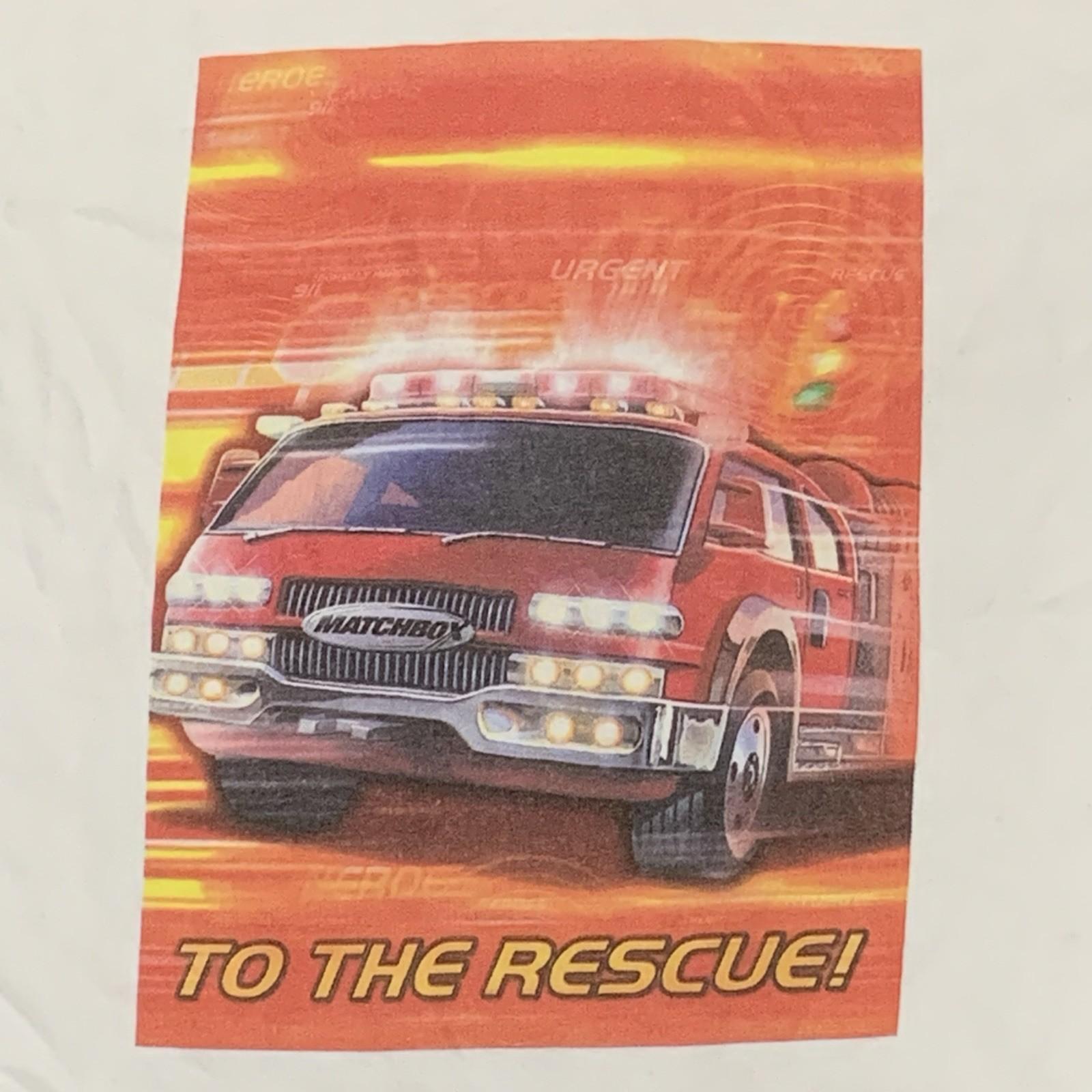 Винтажная футболка с графическим принтом  01 Youth Large Matchbox Y2K Пожарная машина Mattel Diecast XXXL