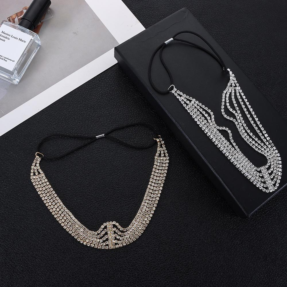 Bling Rhinestone Chain Head Jewelry Fashion Princess Headpieces  Daily Banquet Wedding Photo
