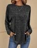 2023 Dames Casual Vintage Effen Kleur T-shirt Lente Herfst Mode Ronde Hals Lange Mouw Los Elegante Alles-passende Pullovers