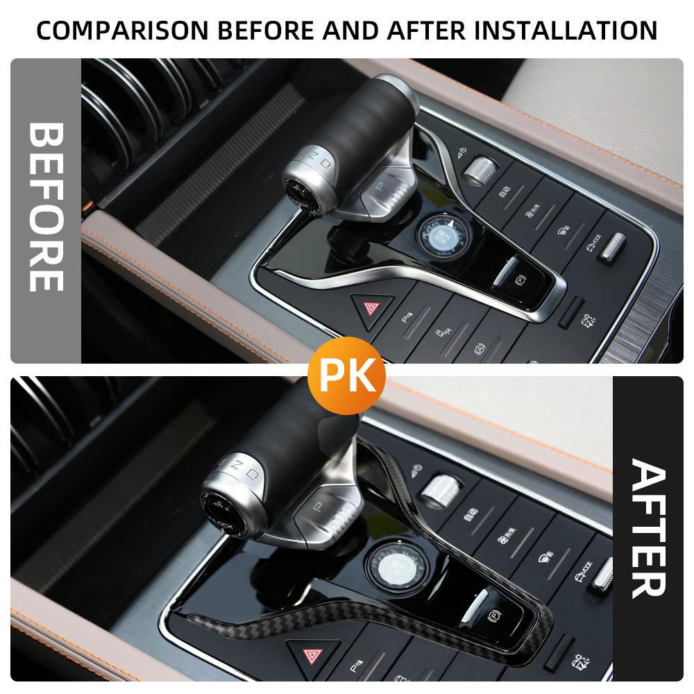 For BYD ATTO 3 Yuan Plus 2022 2023 2024 Gear Shift Lever Panel Center Console Cover Car Accessories Imitation Carbon Fiber