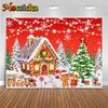 Mocsicka Christmas Photography Background Xmas Tree House Decorations Adult Children Photo Backdrops Holiday Party Studi 779
