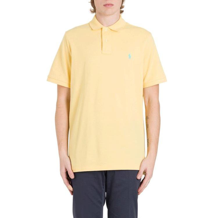 Polo Ralph Lauren Logo Embroidered Short Sleeve Polo Shirt Men tops Light-Yellow 710795080003