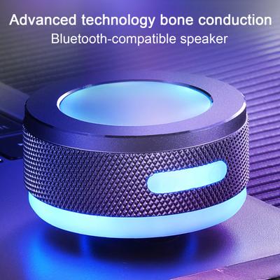 Bone Conduction Bluetooth-compatible Speaker with RGB Light USB Rechargeable Stereo Sound Mini Surface Adsorption Wireless Speaker