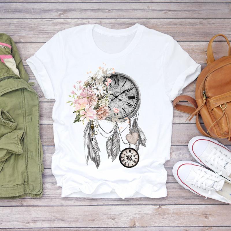 Dreamcatcher Dreamcatcher Crewneck Loose Fashion White T-shirt Women's Short-sleeved Tshirt Tops  Oversized T Shirt Tee