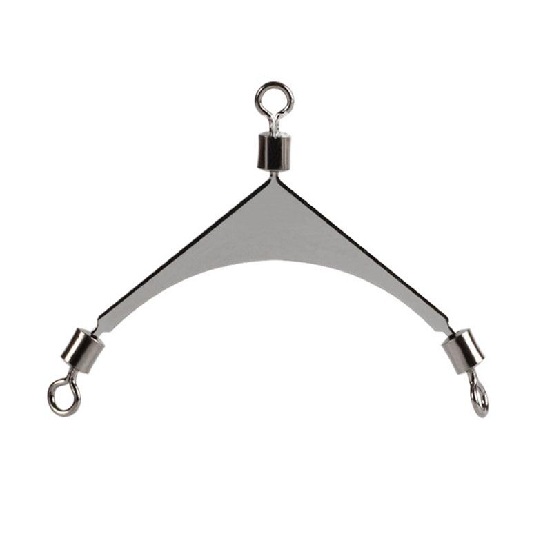 American Flat Shoulder Pole Swivel Connector: 3-Way Split Hook & Figure-8 Ring Fishing Tackle Accessory