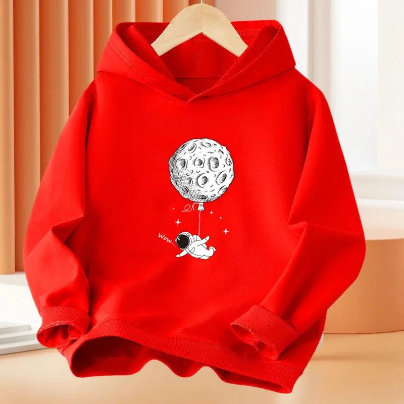 Autumn/Winter Children's Casual Hooded Sweatshirt with Cool Skateboard Pattern-Boys' and Girls' Warmth-Keeping Sp