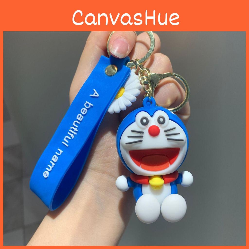 Adorable Cartoon Doraemon Keychain Cute Silicone Dangling Key Ring Accessories