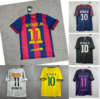 Pi Barcelona thuisshirt nummer Neymar Parijs Santos Brazilië thuis retro stijl voetbalshirt korte mouw