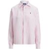 Polo Oversized Striped Linen Shirt Women Shirts Pink WMPOSHTNDO20886-999