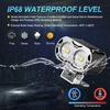 MAXGTRS 1x DRL Motorcycle Led Strobe Spotlight Electric Vehicle Auxiliary Road Low/High Light HeadLight Driving Lens DC12-85V