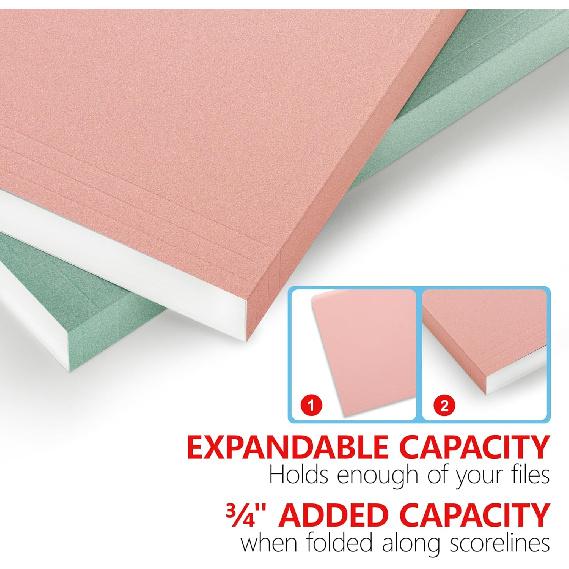 Two Tone Colored File Folders,18 Pack 6 Pastel Colors Manilla Folders 8.5x11,Assorted Colors 1/3 Cut Tab File Folders Letter Size,School Business