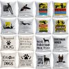 Pet Linen Peach Leather Velvet Pillow Cover Dog Letter Printing Pillow Cushion Cover Living Room Car