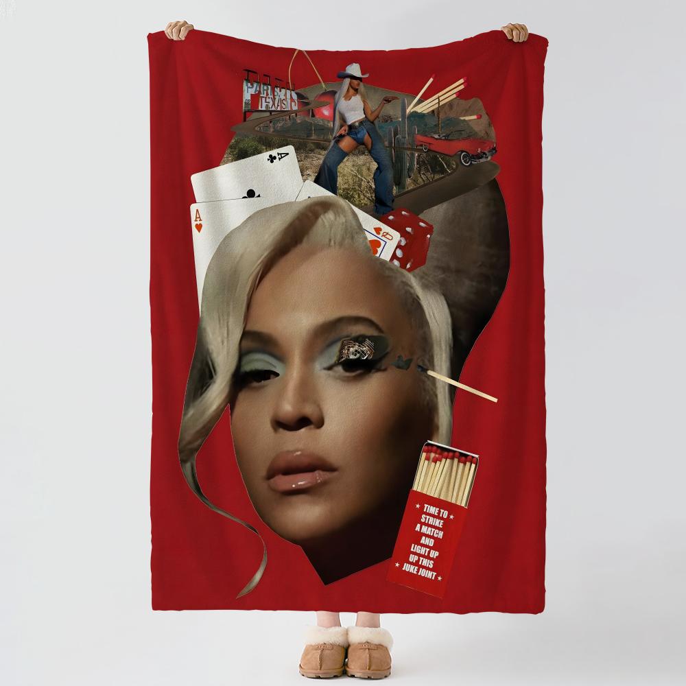 music B-Beyonce-E Throw Thick Comfort Flannel Quilt, Multi-scene Use Indoor Outdoor Daily Nap