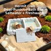 Anti-Drowning Hermit Crab Bath Tub 2-in-1 Reptile Water Basin Small Pet Water Basin  Crawling Pet