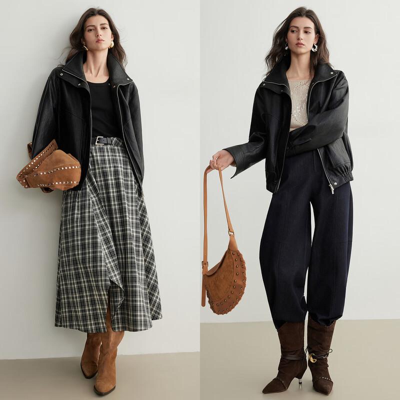 ELLE Women's Traveler Stand-Collar Short Jacket