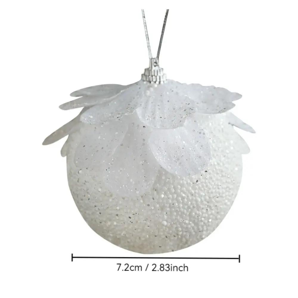 White Petal Foam Christmas Ball Merry Christmas Party Xmas Tree Decoration Christmas Hanging Ball Home Ornament