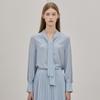 Hiikeu Silky Strap Tie Blouse_Sky Blue