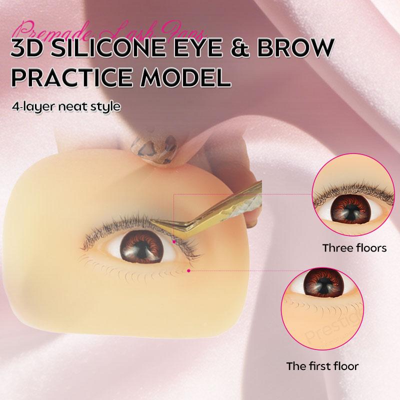 3D Practice Pad Microblading Eyelash Extension Soft Silicone Skin Flat Model Permanent Makeup Tool Custom Option Pair