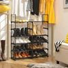 SONGMICS Schuhregal, 10-stöckiger Metall-Schuhaufbewahrungs-Organizer, Anpassbares Design, Metallrahmen, Platzsparendes Regal, für Ankleidezimmer, Flur
