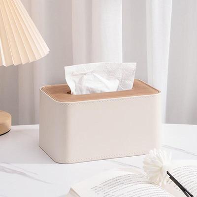 Yuzhuxun Cream Style Leather Desktop Tissue Box