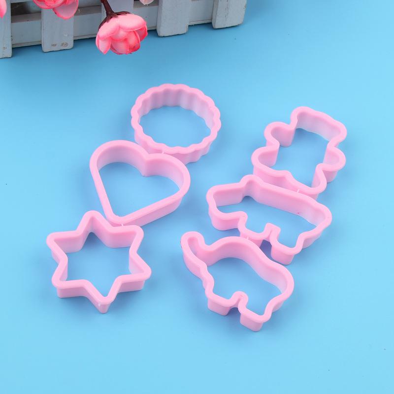 6Pcs Cake Baking Tools Biscuits Cut PP Plastic Heart Shaped Animals Dimensional Cookie Cut Set Fairie