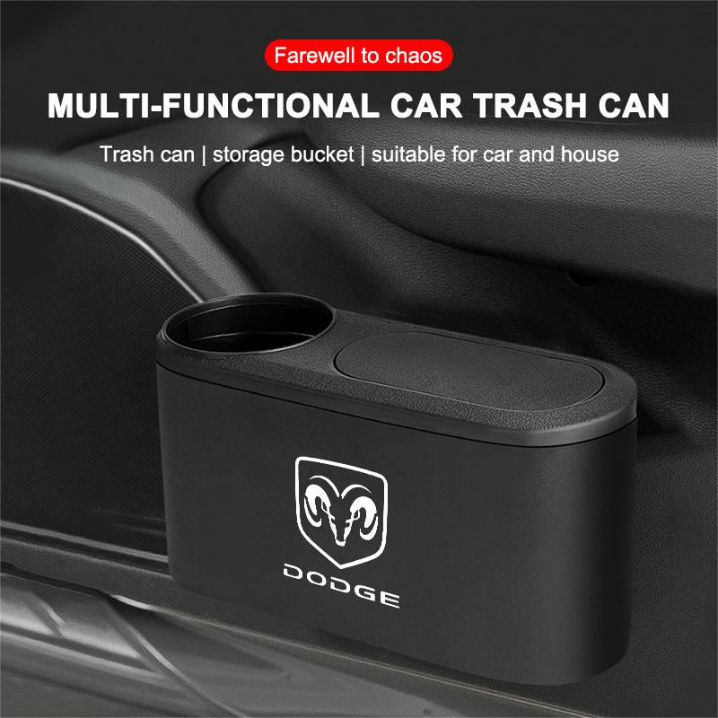 Hanging Car Trash Can Auto Emblem Garbage Box Accessories for Dodge Journey SRT NITRO Ram 1500 Durango Challeager Charger Viper Coolway