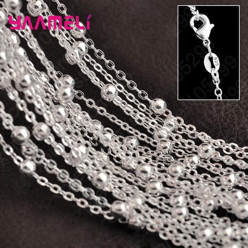 10 STUKS Groothandel Puur 925 Sterling Zilver Bedel Schakelketting Ketting Sieraden met Sterke Gladde Karabijnsluitingen 16-30 Inch