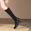 Elastic Skinny Boots Boots Women's 2025 New Winter Coarse Heel Retro Brown Socks High Boots