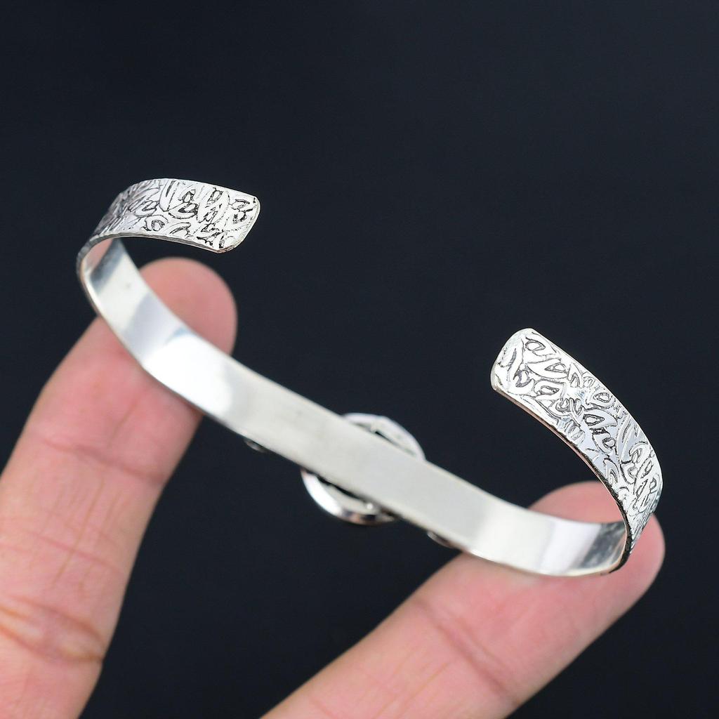 Shiva Eye Shell Gemstone Sterling Silver Engagement Crescent Moon Wedding Bangle