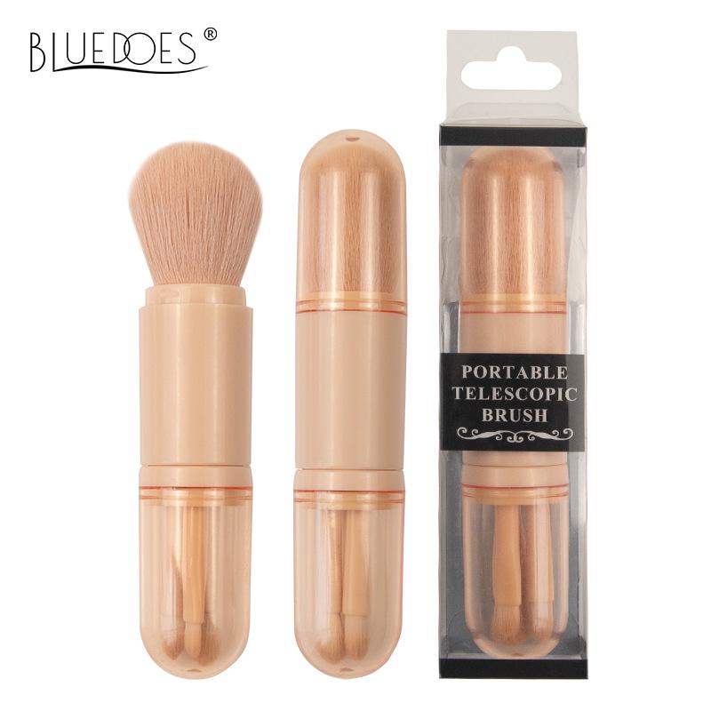 Zatahovací 4v1 štětec na make-up: Přenosný nástroj na pudr a oční stíny